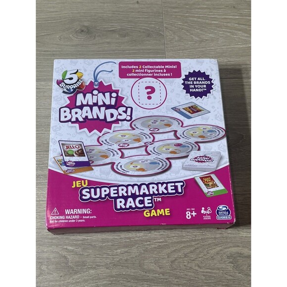 NEW 5 Surprise Mini Brands Jeu Supermarket Race Game Zuru Spin Master 2 player - Picture 1 of 7